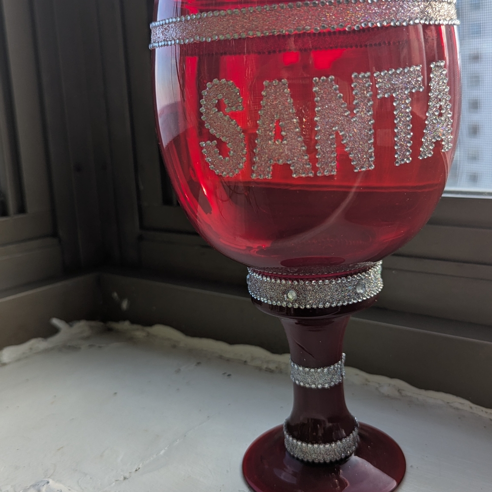 Urban Outfitters Red Goblet with Silver Accents